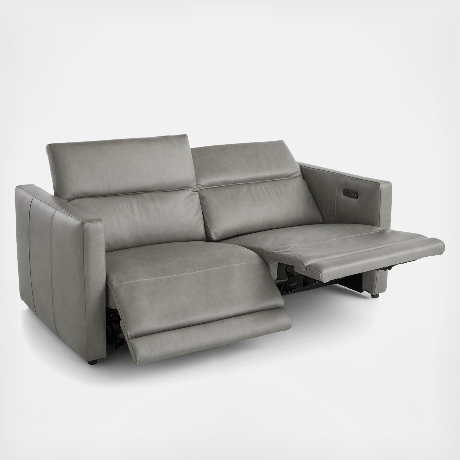 Crate and Barrel Russo Leather Power Reclining Sofa Zola