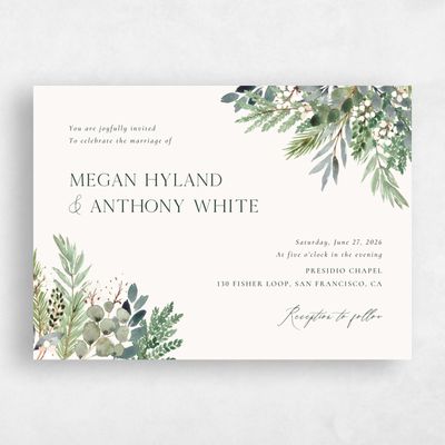 Green Landscape Wedding Invitation - Winslow Landscape
