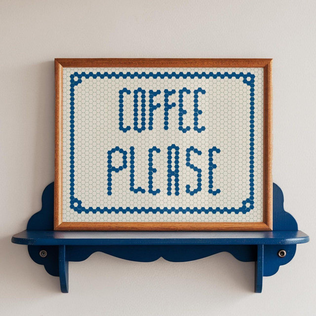 Coffee Wall Art, Coffee Bar Decor, Kitchen Wall Art, Coffee Print, Cafe Wall Art, Mid Century Typography Print, Tile Art, Coffee Bar Sign
