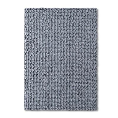 24" x 17" Loop Memory Foam Solid Bath Rug Gray Mist - Room Essentials™