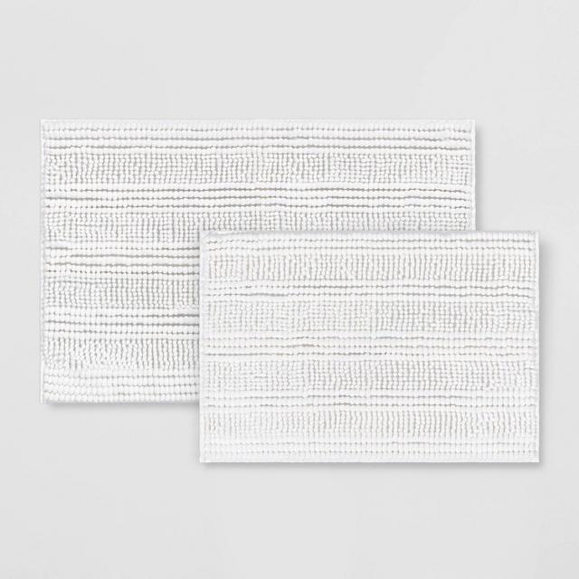 2pk Chenille Bath Rug White - Room Essentials™
