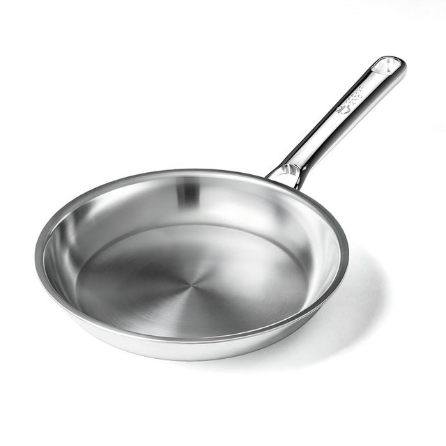 COOKER KING 8 Inch Stainless Steel Frying Pan, Small Omelette Pan, Induction Pan, Rivetless & Non-Toxic, Fast & Even Heating, Oven & Dishwasher Safe, Metal Utensil Safe, Perfect for Eggs and Omelets