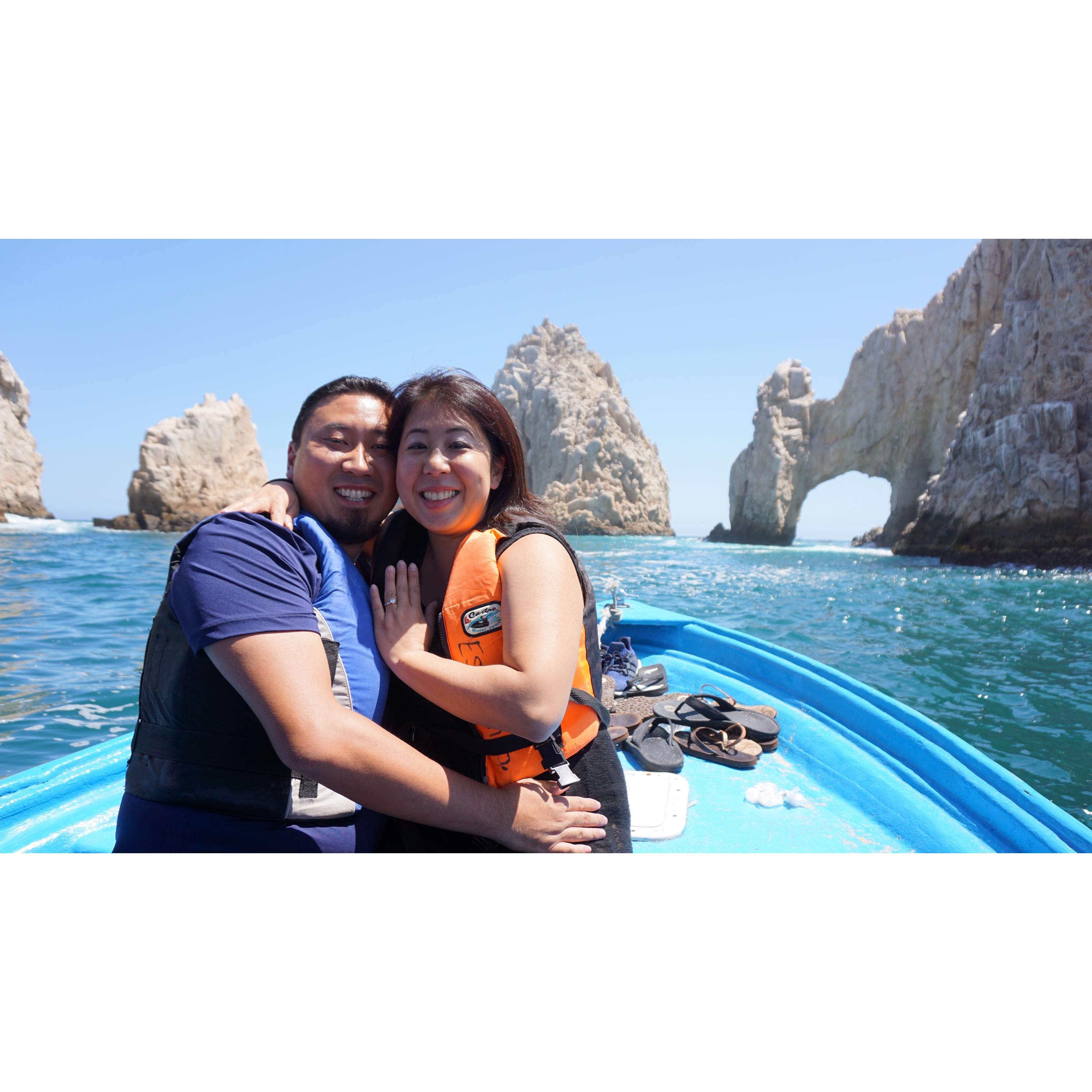 In Cabo where Daniel popped the question!