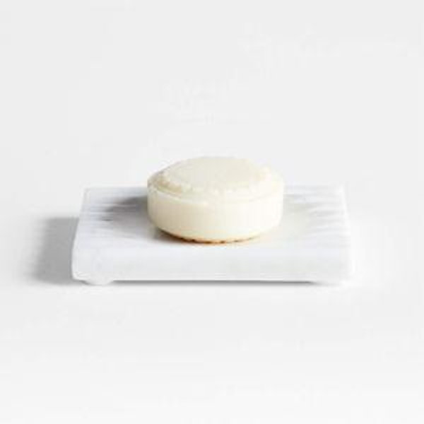 Carmen White Marble Bath Accessories | Crate & Barrel