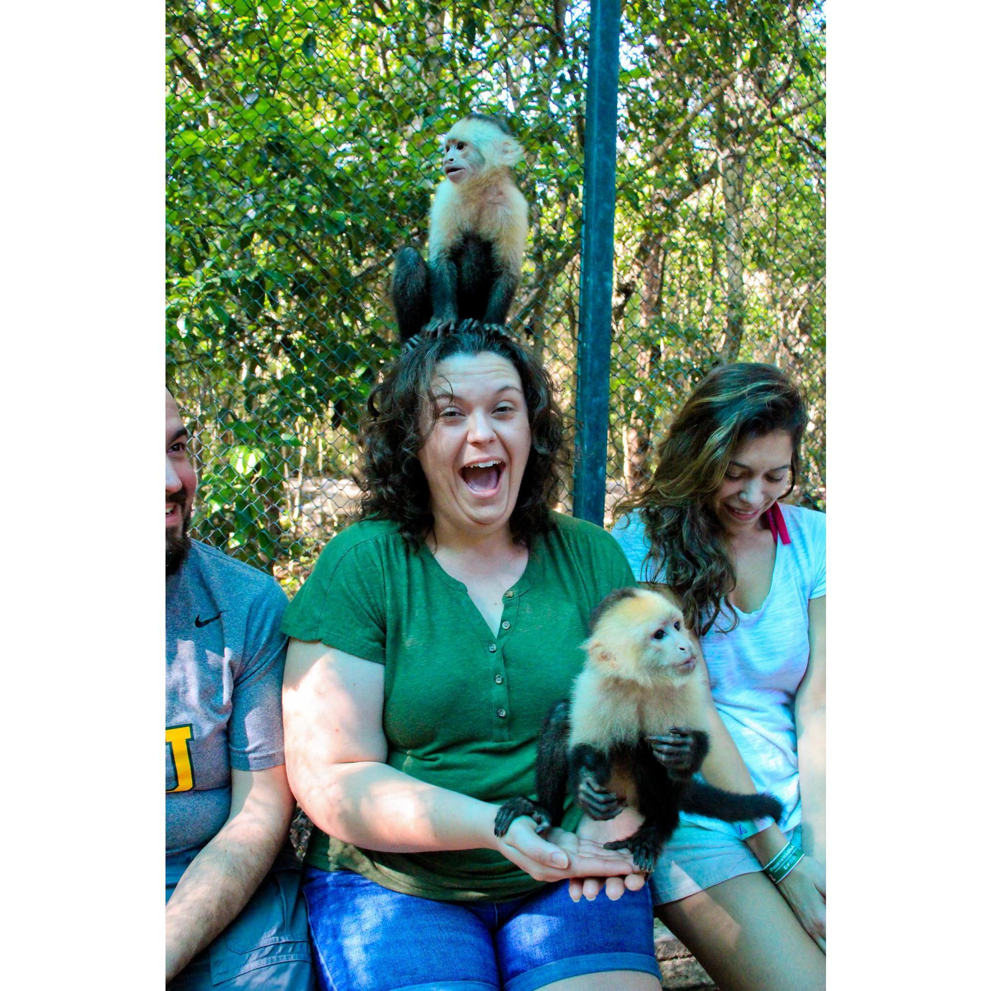 On our honeymoon, at the Akumal Monkey Sanctuary