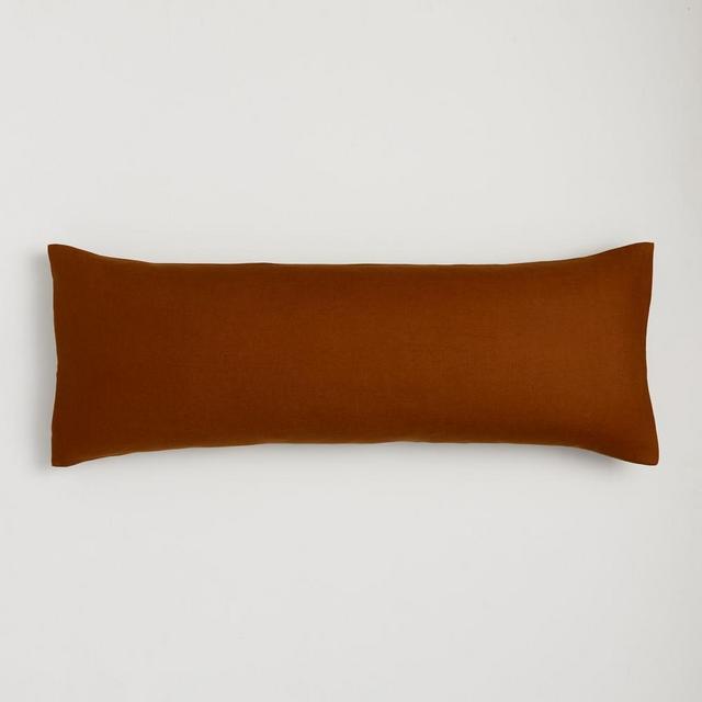 European Flax Linen Body Pillow Cover, One Size, Amber