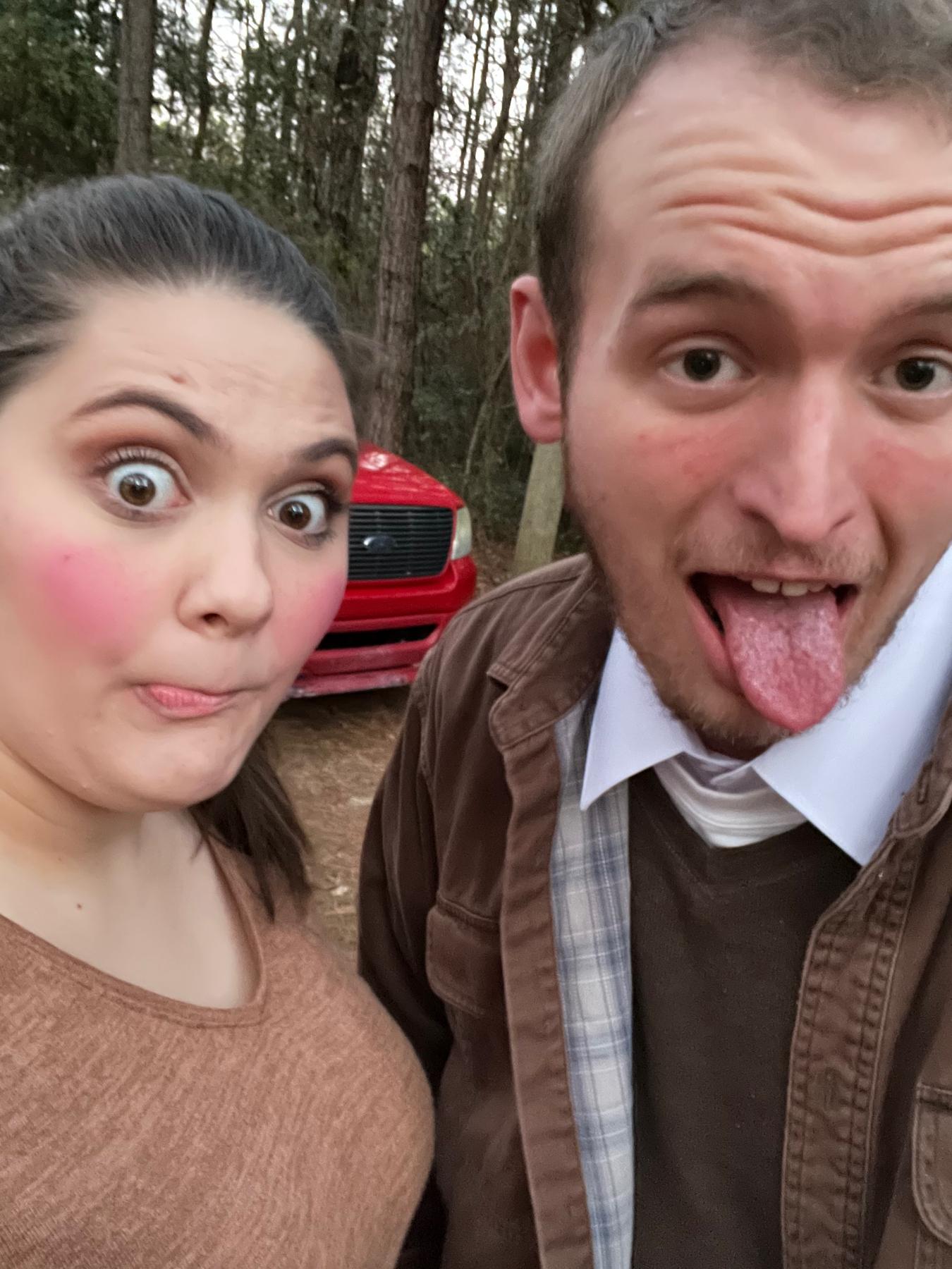 Goofy Christmas at my grandmothers 
(We were a gingerbread couple)