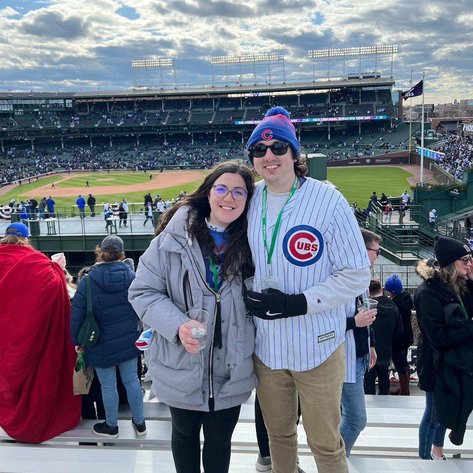 Julia learning to love the Cubbies - April 2022