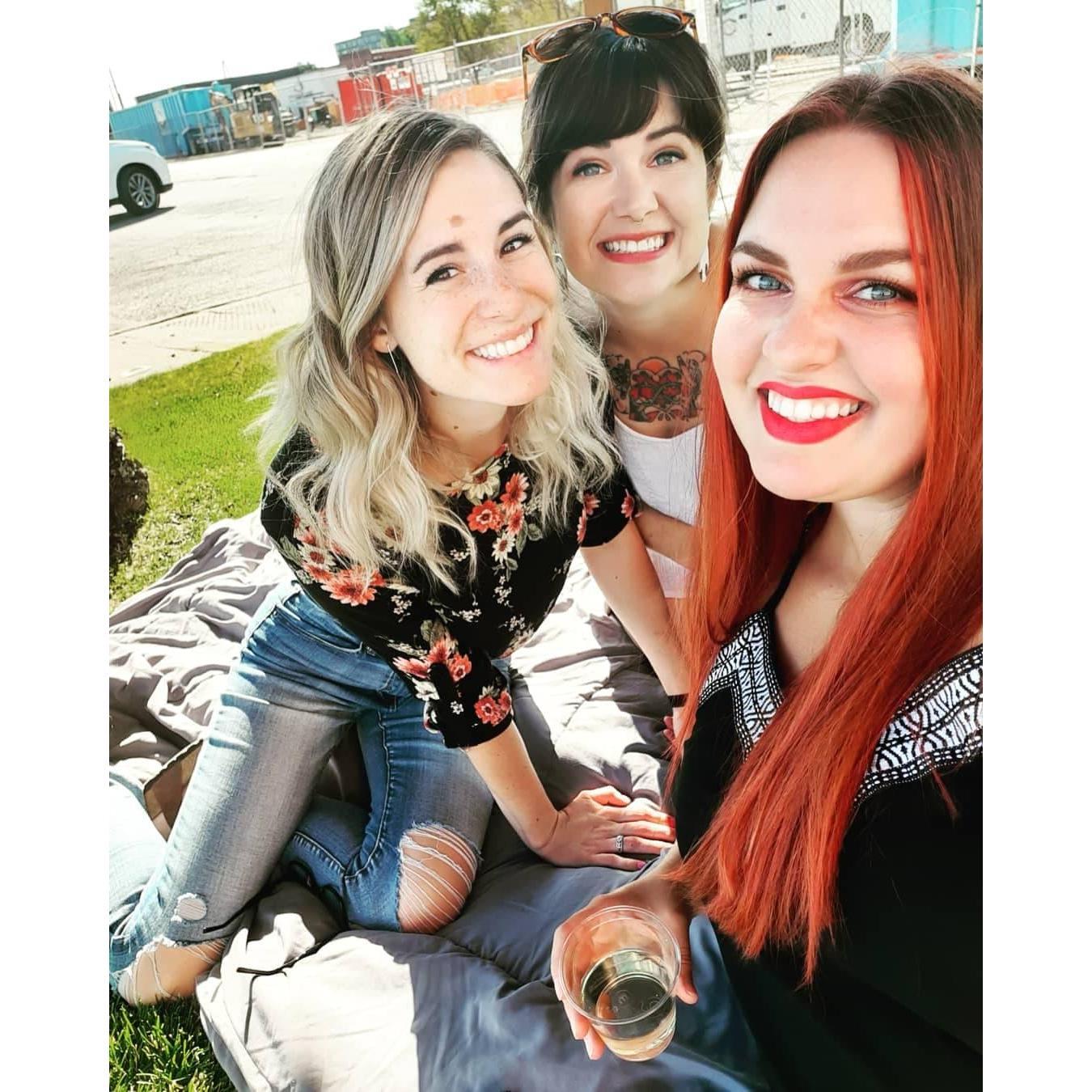 Dress shopping fun, complete with fizzy! <3