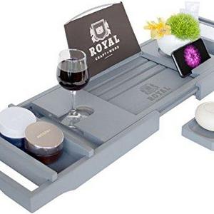 Bamboo Bathtub Caddy Tray by ROYAL CRAFT WOOD