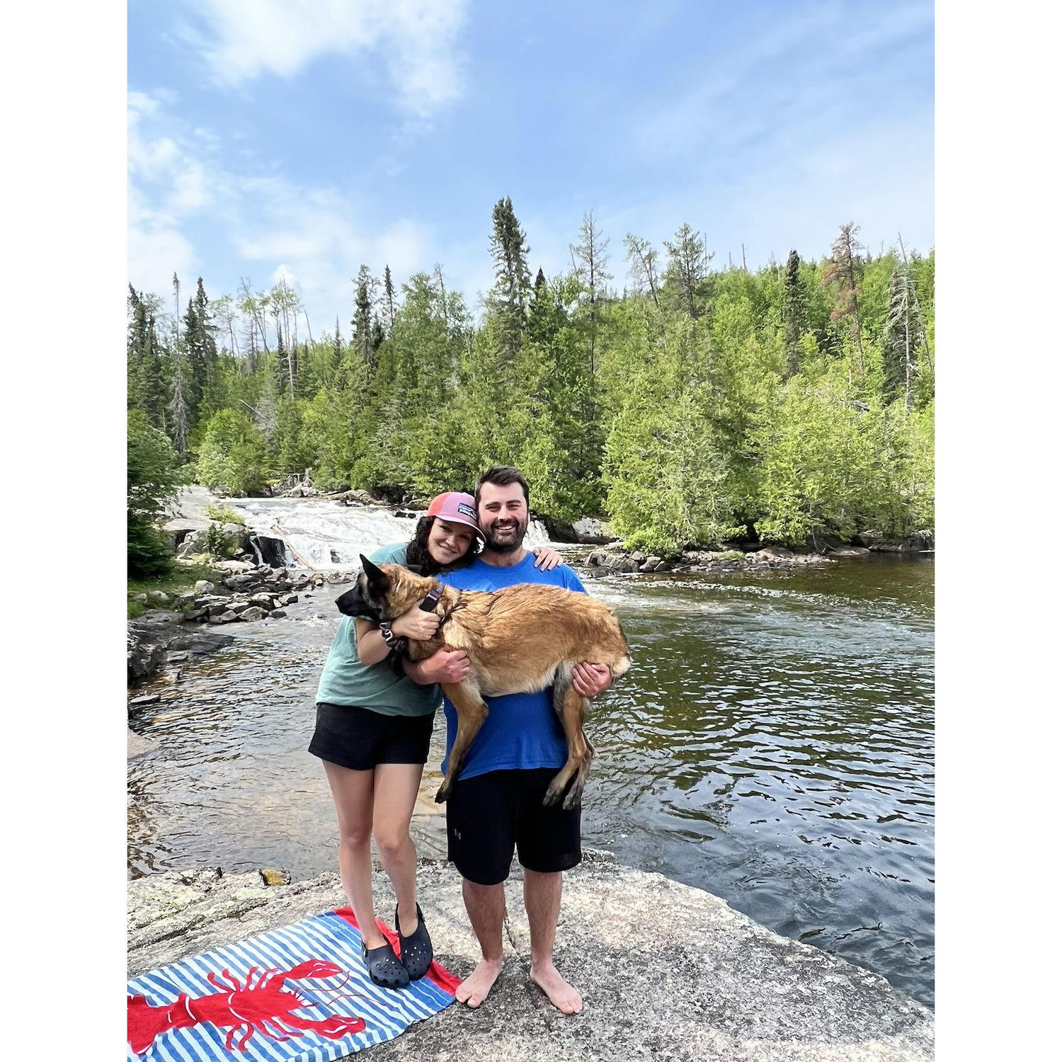 A fun day swimming at Magnetic Falls with friends in the BWCA in Canada.
