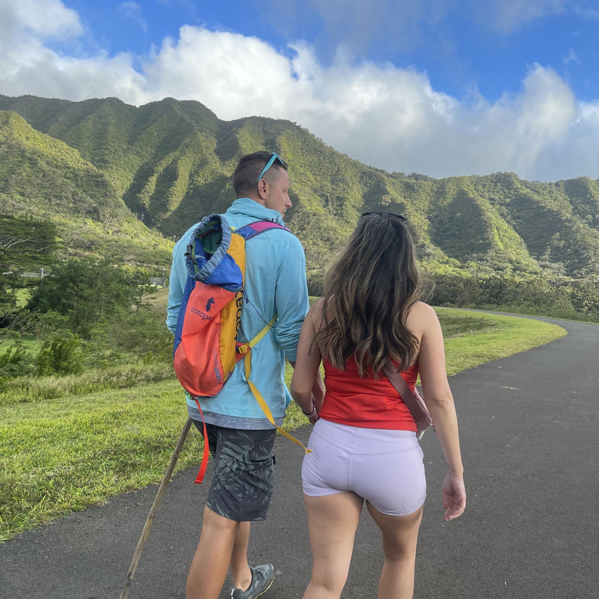Just two hikers lost in paradise.