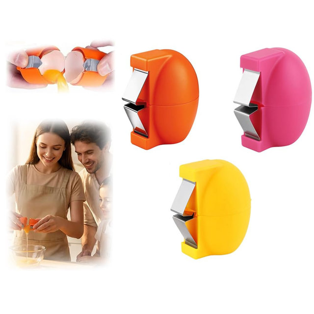 New Egg Shell Opener Egg Cracker Tool Stainless Steel, Multifunctional Egg Shell Opener for Raw Or Hard-Boiled Eggs, Kitchen Gadget for Cooking Baking (3 Pcs)