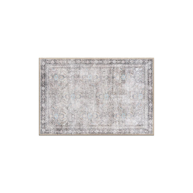 World Rug Gallery Vintage Inspired Machine Washable Non Slip Indoor Door Mat - OLIVE 2'x3': Flat Pile, Stain-Resistant