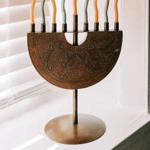 Engraved Iron Menorah