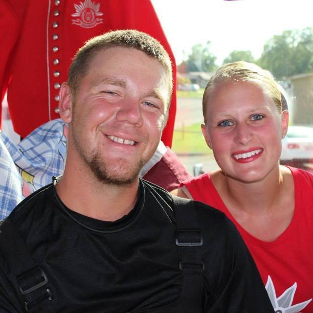 Us getting ready to uniform up to perform with the Music City Drum and Bugle Corps in 2013!