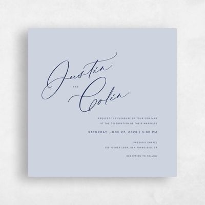 Sweet Blue Wedding Invitation - Blair Square