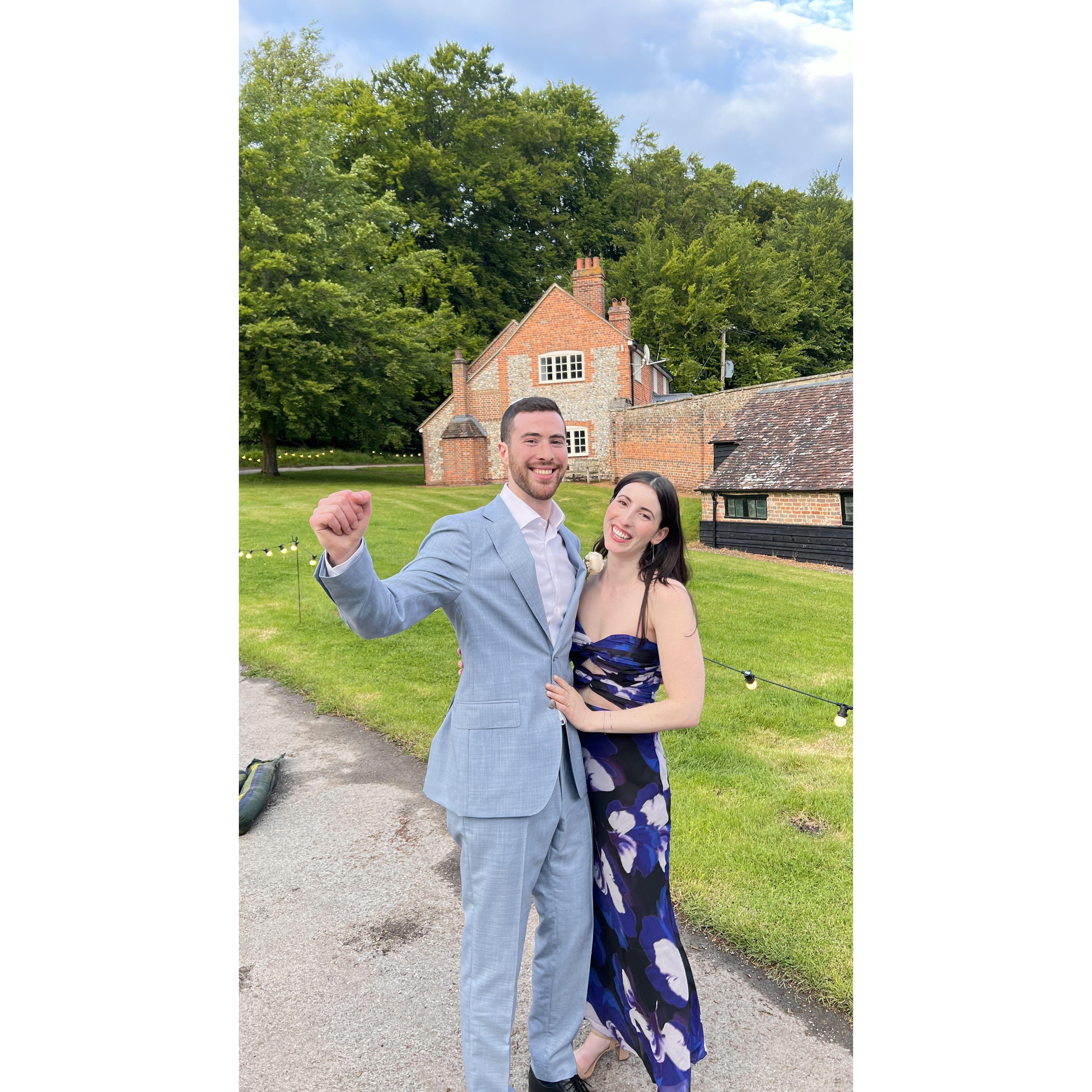 At a friend's wedding in May 2024.