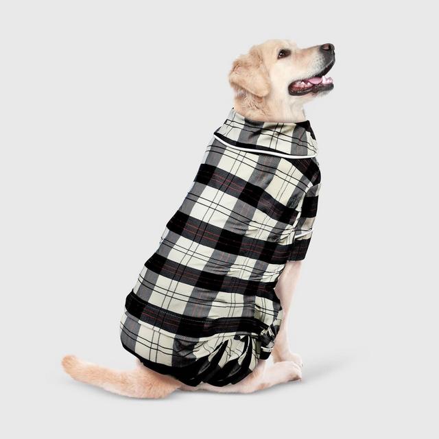 Holiday Plaid Flannel Dog Matching Family Pajamas - White - L - Wondershop™