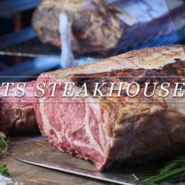 First Dinner at TS Steakhouse as Mr. and Mrs.