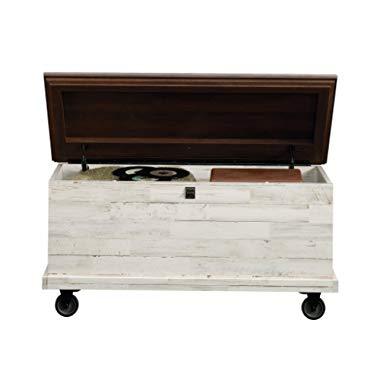 Sauder Eden Rue Rolling Chest, White Plank finish