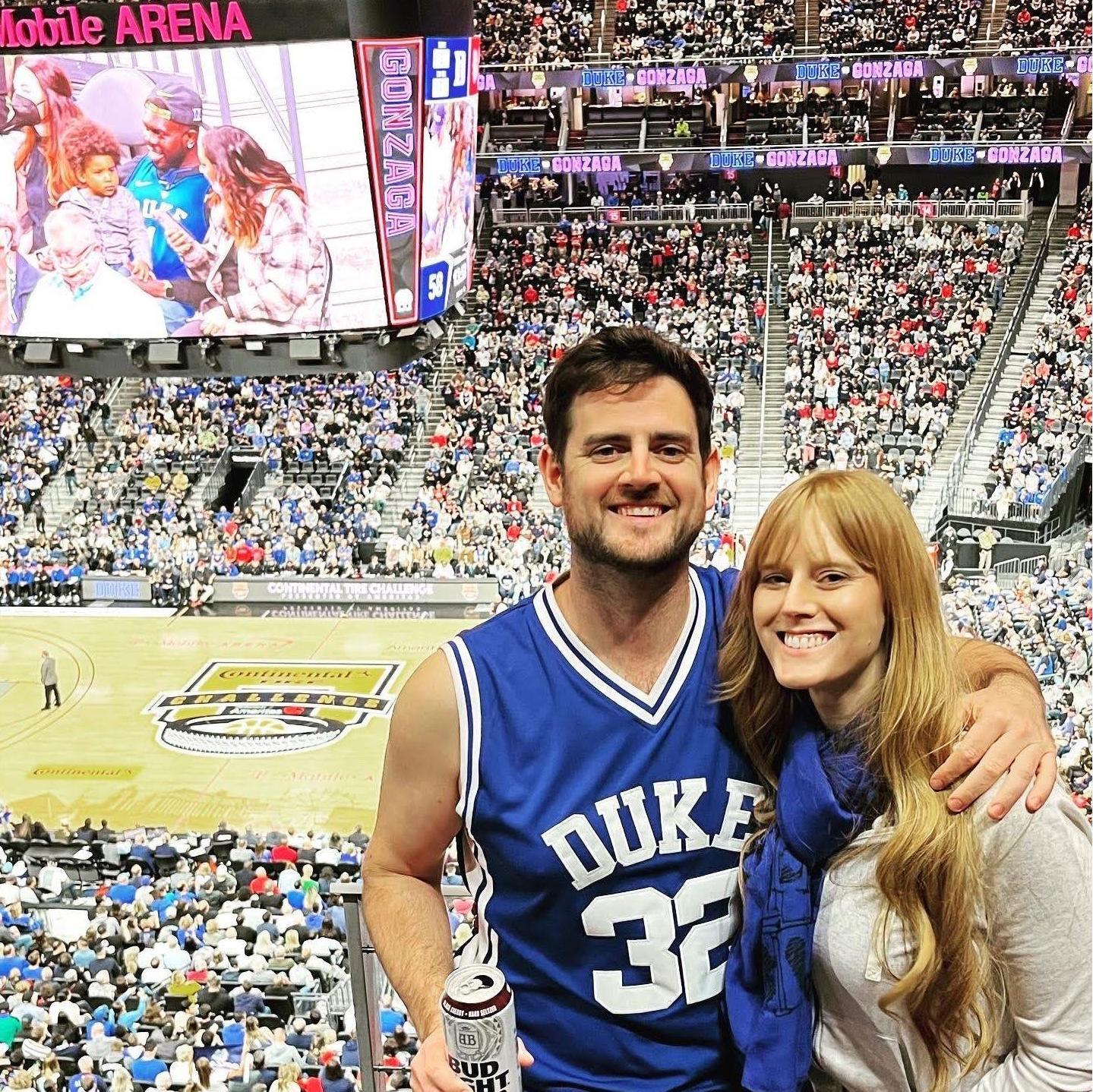 Our first Duke game together, go Blue Devils!
