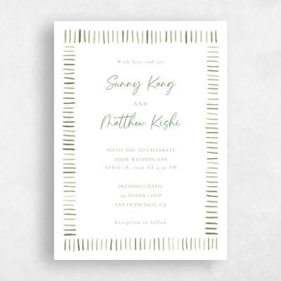 Bright Sage, Green Wedding Invitation - Lund Portrait