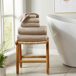 Acacia 6-Piece Cotton Textured Bath Towel Set