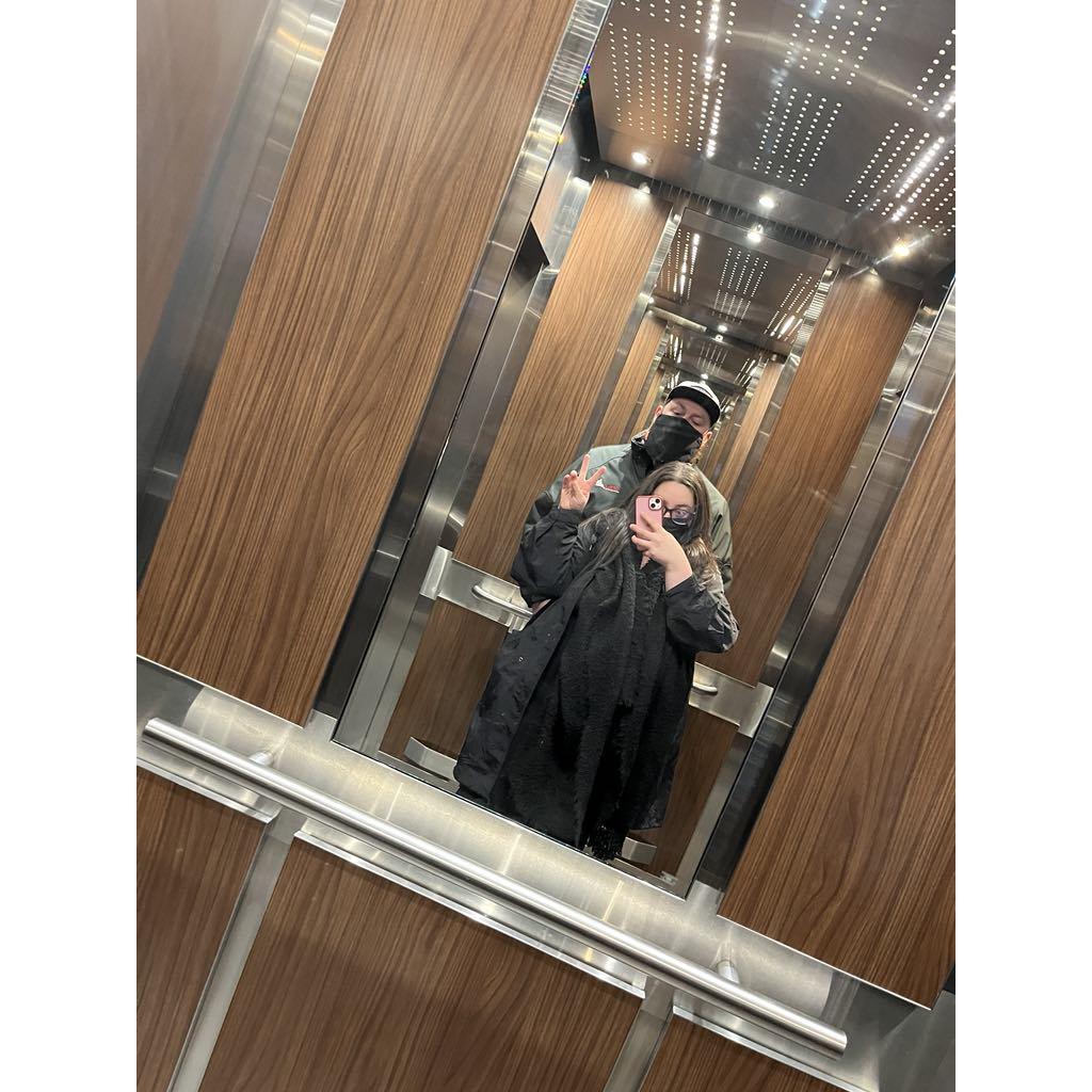 pic in the elevator mirror of our go-to hotel in Toronto