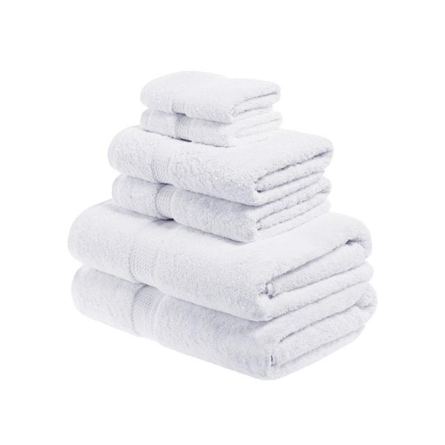 Premium Cotton 800 GSM Heavyweight Plush Luxury 6 Piece Bathroom Towel Set, White - Blue Nile Mills