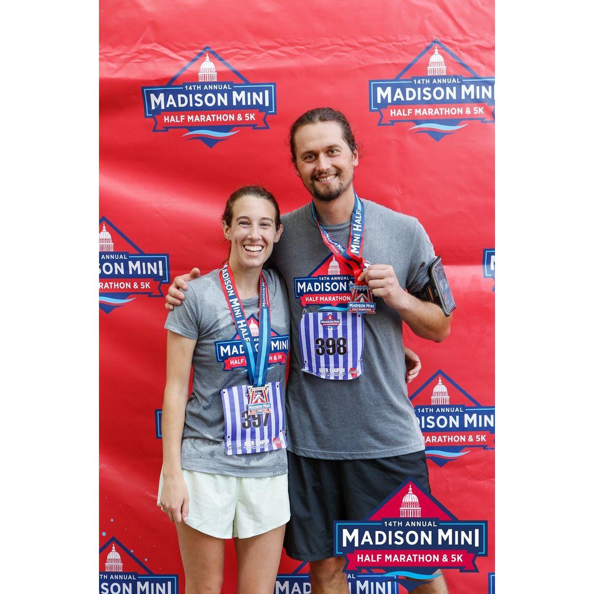 Right after our first half marathon together!