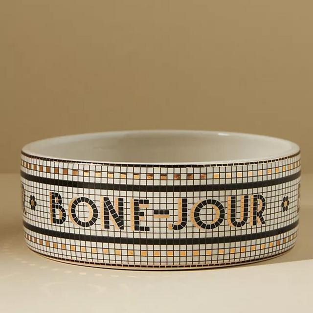 The Bistro Tile Small Stoneware Dog & Cat Bowl