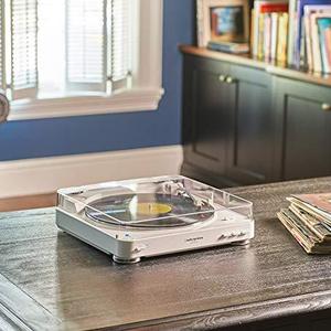 White Audio Technica AT-LP60WH-BT Fully Automatic Bluetooth Wireless Belt-Drive Stereo Turntable, White