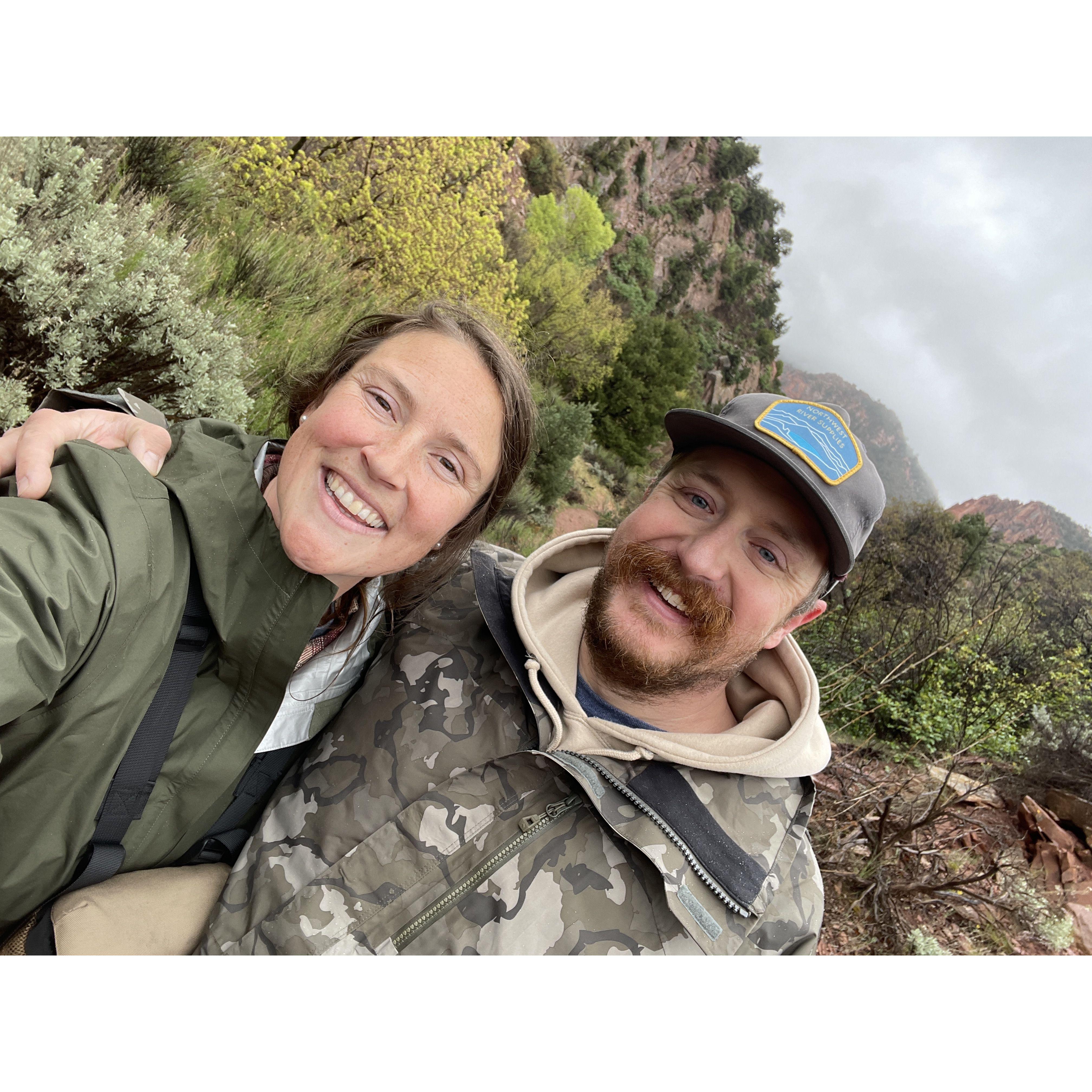 One of our first birding adventures together, muddy and fun