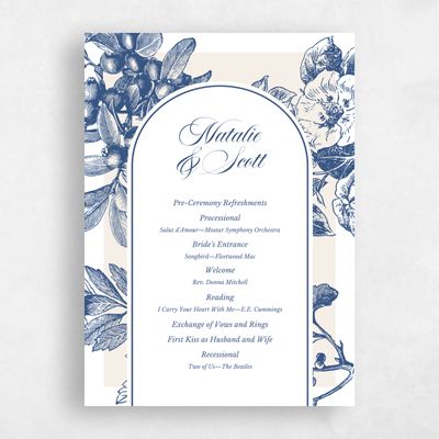 Grayed Cobalt, Blue Wedding Program - Ridgemoor