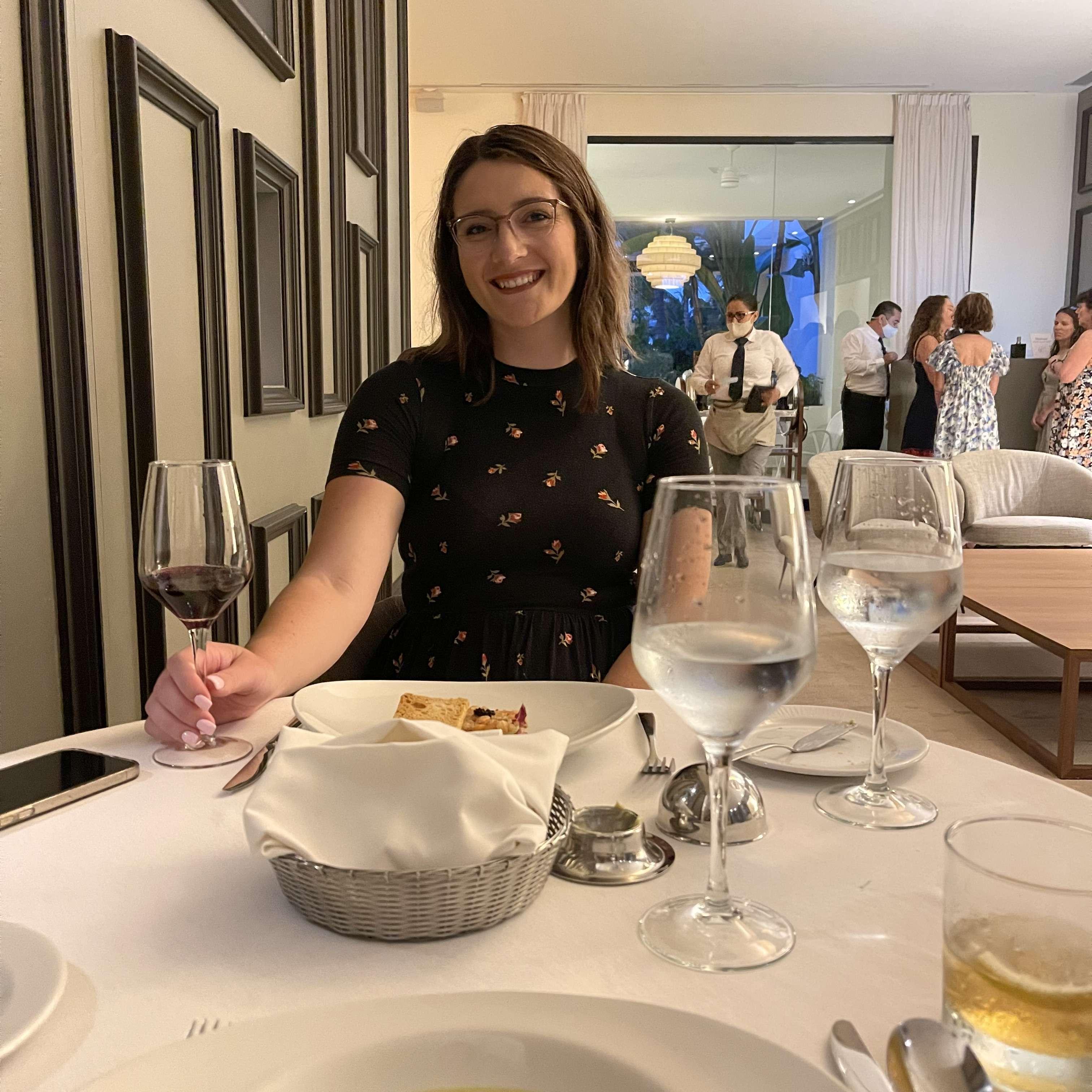 Before Nathan proposed he took this photo of me at dinner - completely oblivious about what was to come!!