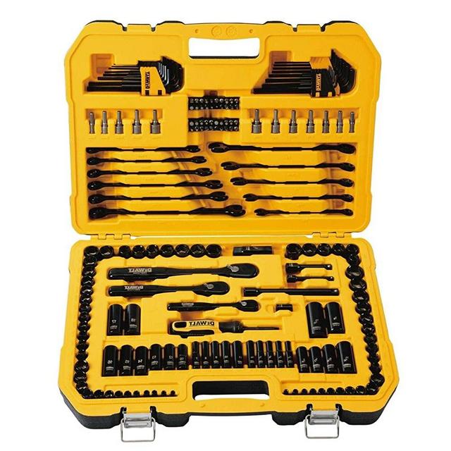 DEWALT Drive Socket Set for Mechanics, Black Chrome Polish, 184-Piece (DWMT45184)