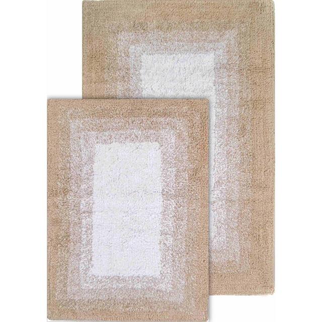 2pc Whitney Ombre Reversible Bath Rug Set Beige - Chesapeake
