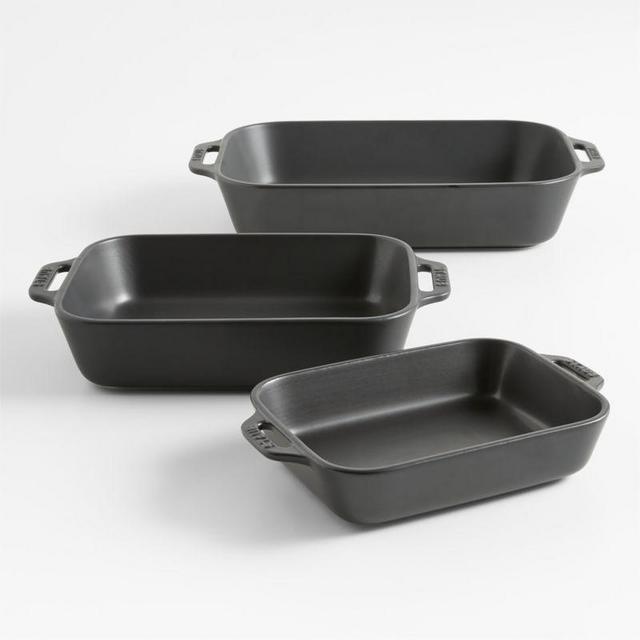 Staub ® White Rectangular Baking Dishes, Set of 3