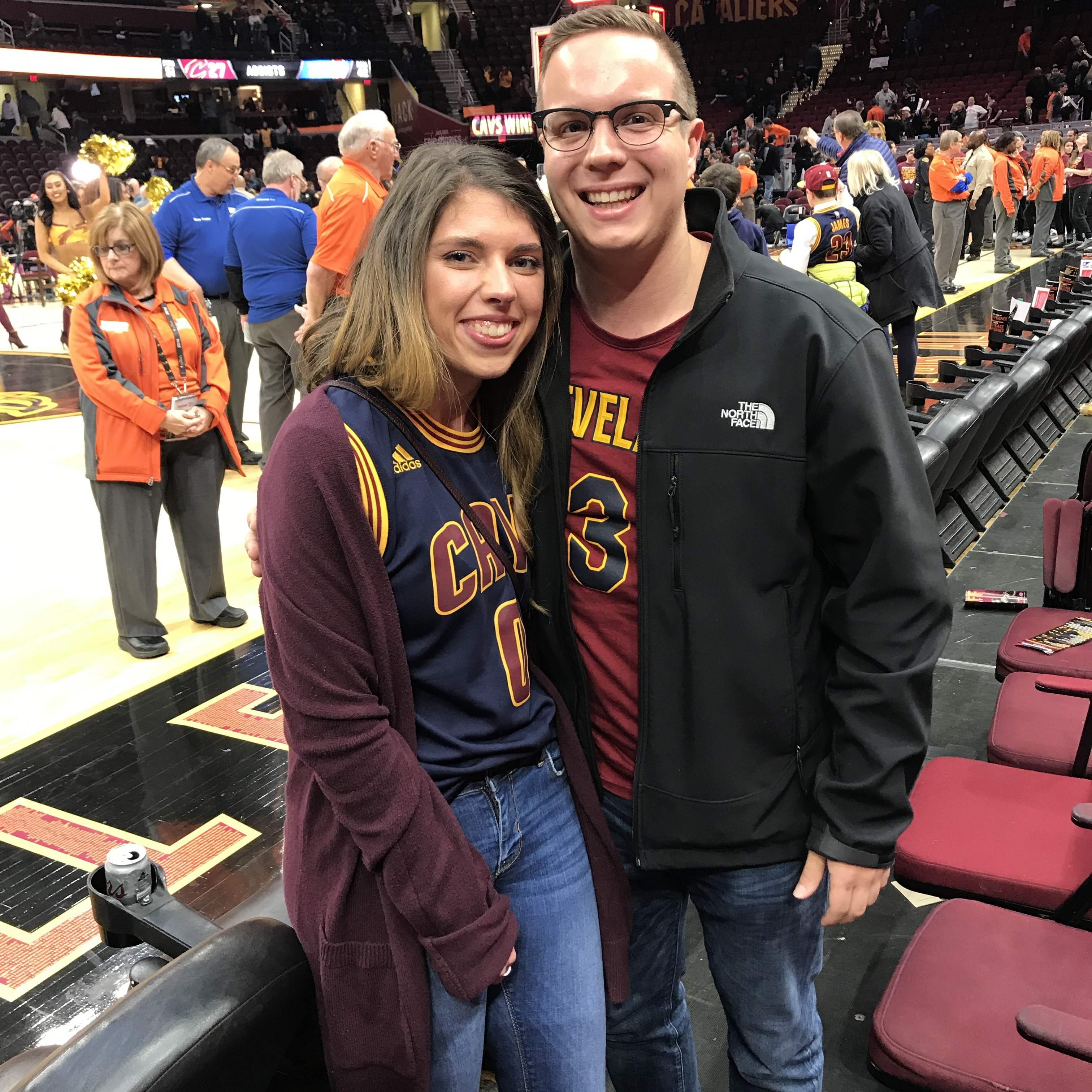 Zoe and Alex's first Cavs game together. The tickets were Alex's valentine gift.