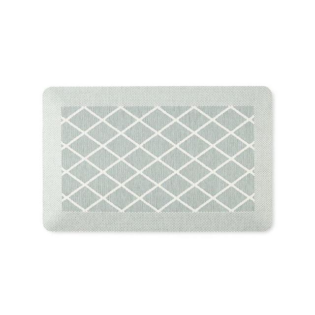 Martha Stewart Miles Modern Diamond Anti-Fatigue Air-Infused Kitchen Mat, Mint Green, 19.6"x32"