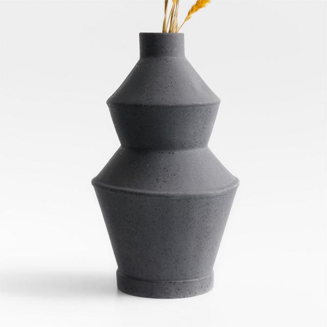 Angle Black Ceramic Vase