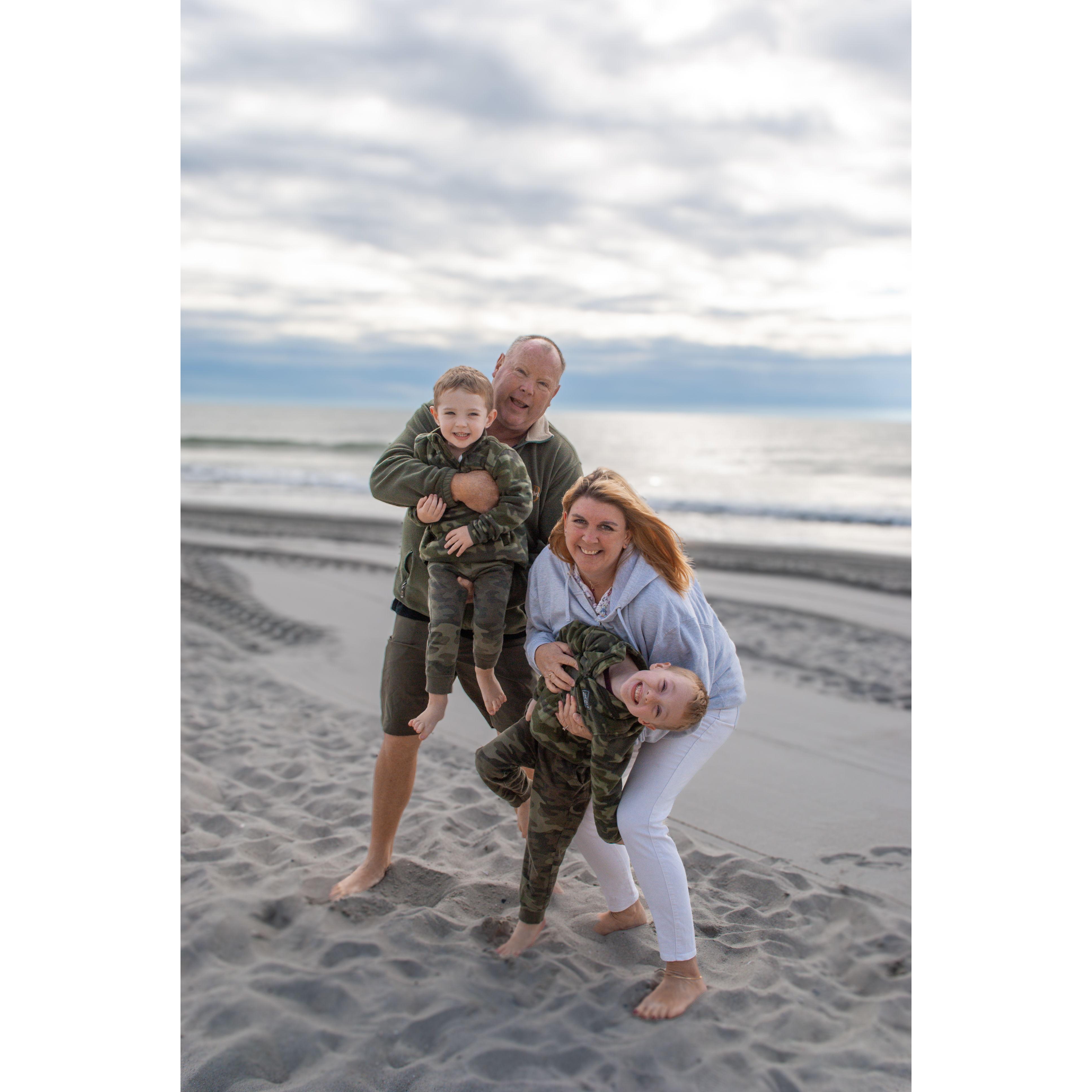 Spending as much time as we can in our happy place (the beach!) together