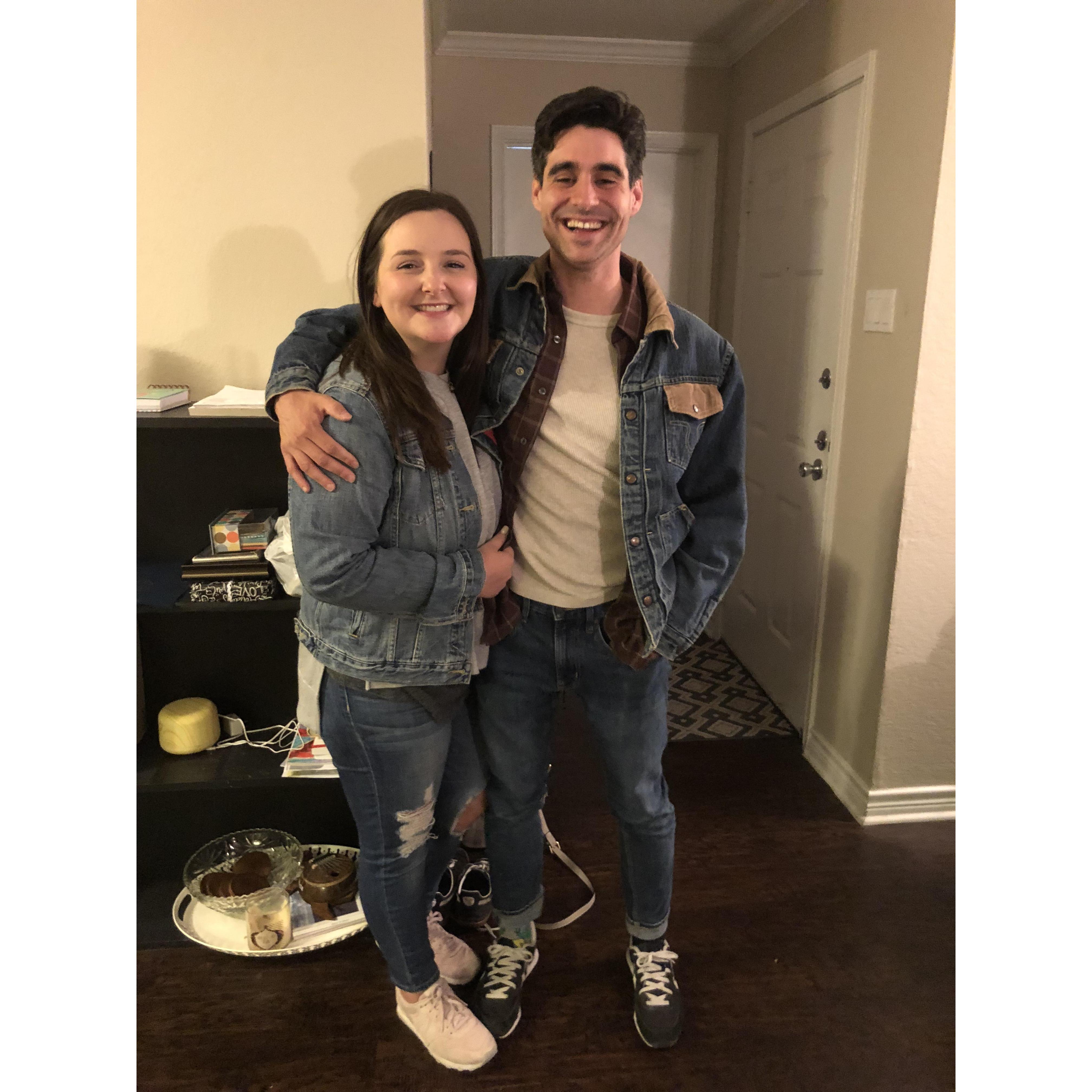 Our first photo together as a couple. Clearly, we love denim!
