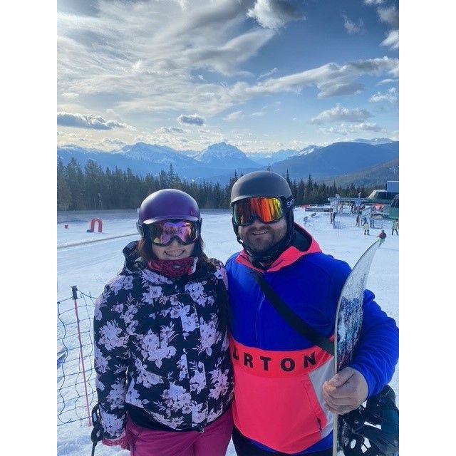 We take advantage of the mountains and enjoy snowboarding and skiing as much as we can.