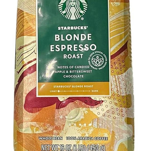 Starbucks Blonde Espresso Roast (1 lb) Light Roast Whole Bean Coffee