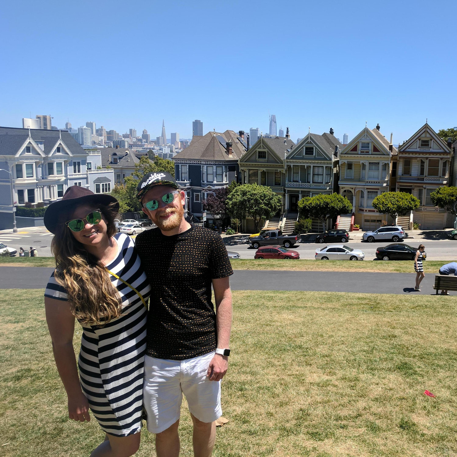Paying a visit to the ladies at Alamo Square Park
