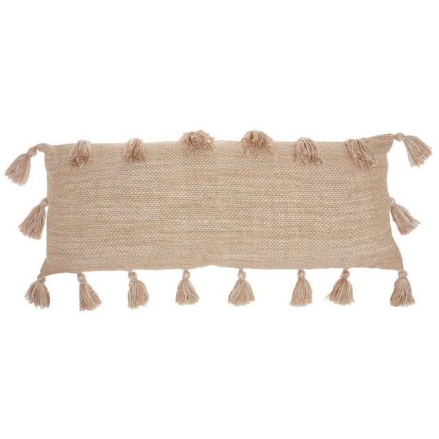 13"x33" Life Styles Woven with Tassels Throw Pillow Beige - Mina Victory