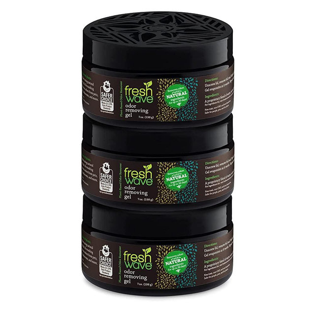 Fresh Wave Odor Removing Gel, 7 oz. | Pack of 3 | Odor Absorbers for Home | Safer Odor Relief | Natural Plant-Based Odor Eliminator | Every 7 oz. lasts 15-30 Days | For Cooking, Trash & Pets