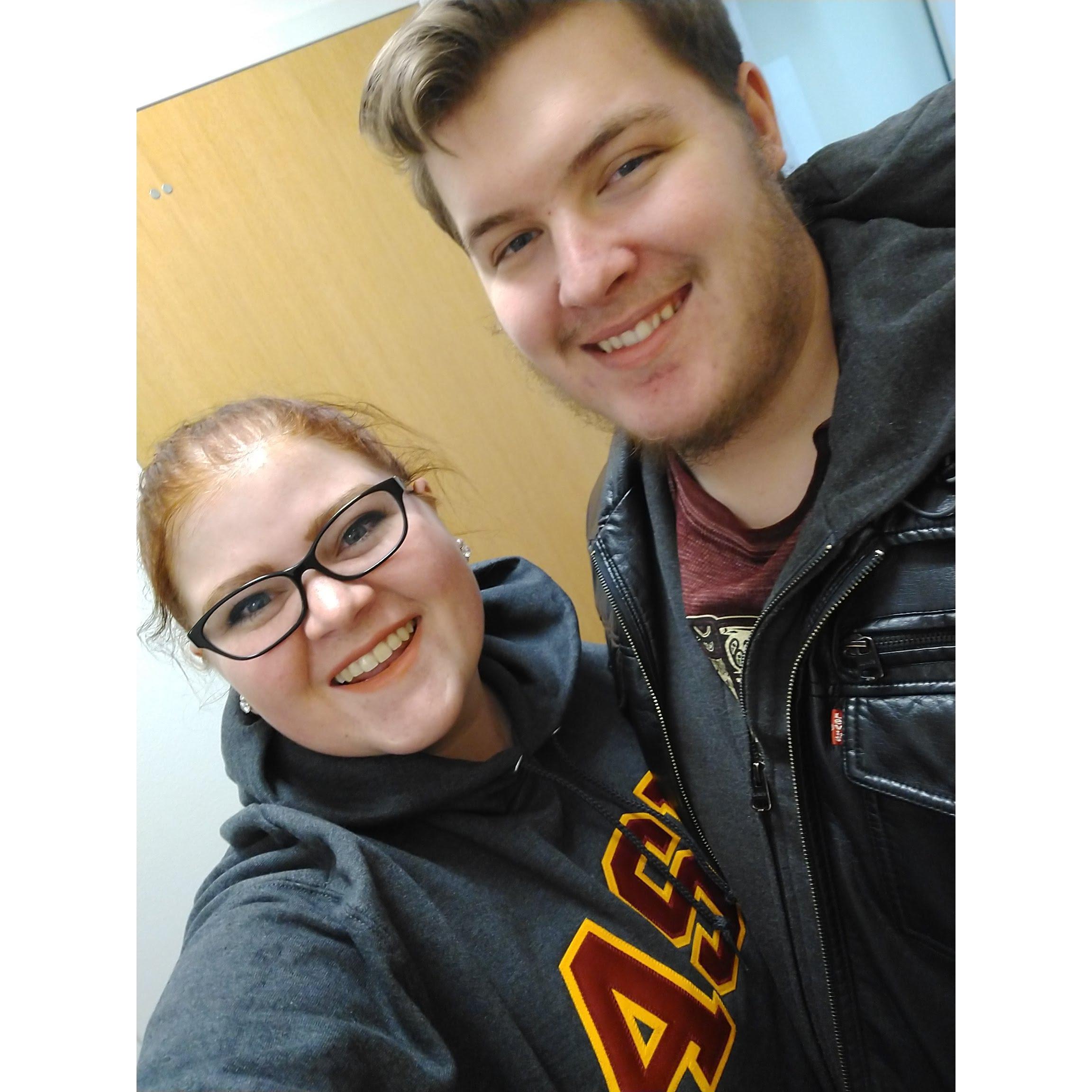 B Visiting AJ at WTAMU in Amarillo, TX - February 2018